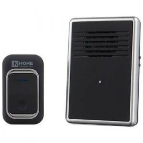 Звонок беспроводной аналоговый InHome 3Б-10 25мелодии 150м Черный картинка 